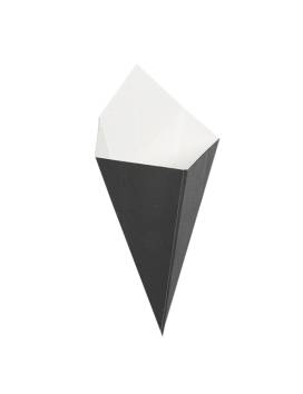 1200 French fries cones 250g - 'THEPACK' corrugated BLACK cardboard