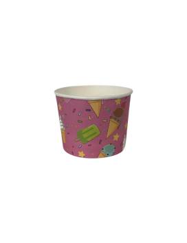 1000 Ice cream pot 210 ml in pink cardboard with ice cream design