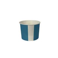 1000 Ice cream pot 210 ml in blue and white striped cardboard