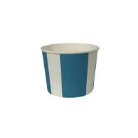 1000 Ice cream pot 210 ml in blue and white striped cardboard