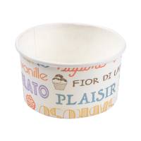 2000 Ice cream pot 150 ml in white cardboard and colored text