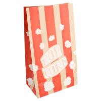 500 POP CORN Borsa 2.5 litri di carta anti-grasso - colore naturale e rosso con popcorn - dimensioni 14+8x24 cm