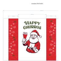 2000 Sachets Noel Happy Churros papier anti gras