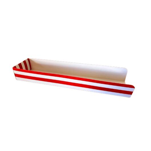 1000 boxes with big Churros printed red and white cardboard striped