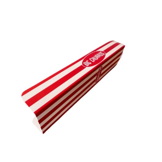 1000 pelles big Churros imprimé big churros rayé rouge et blanc en carton