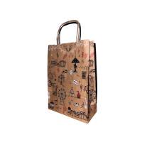 260 Bags kraft Park attraction design with handle string 23+10x33cm - quality paper kraft 90 gm2