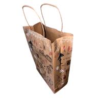 260 Bags kraft Park attraction design with handle string 23+10x33cm - quality paper kraft 90 gm2