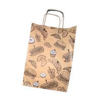 260 Bolsas de comida diseño kraft con asa de hilo 23+10x33cm - papel kraft de calidad 90 gm2