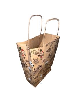 260 Kraft bags for food with string handle 23+10x33cm - quality kraft paper 90 gm2