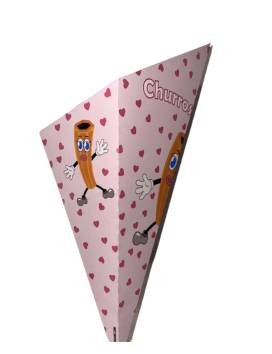 500 giant mega hats of 48 cm - cardboard rose printed churros for you