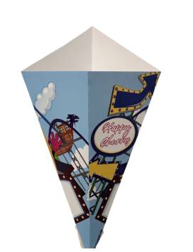 500 giant mega hats of 48 cm - blue cardboard printed park attraction