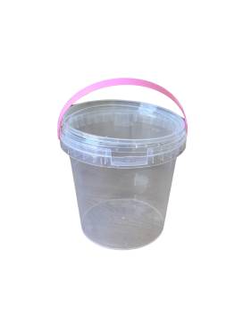 Buckets 1180 ml with lids and pink handles - 200 Pcs