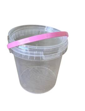 Buckets 1180 ml with lids and pink handles - 200 Pcs