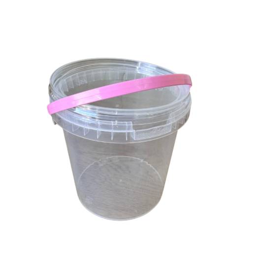 Buckets 1180 ml with lids and pink handles - 200 Pcs