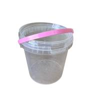 Buckets 1180 ml with lids and pink handles - 200 Pcs