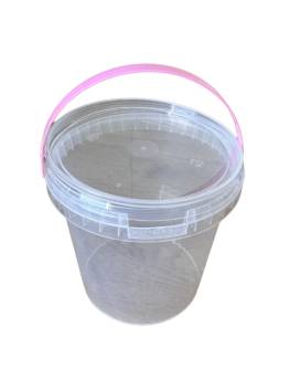 Buckets 1180 ml with lids and pink handles - 200 Pcs