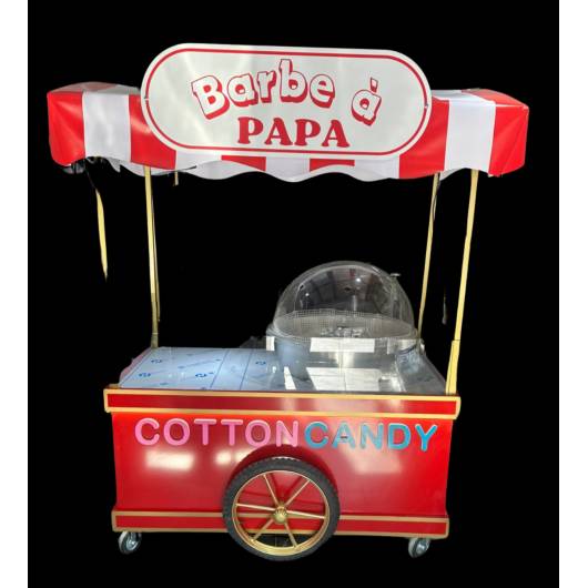 PAPA BARBE Machine + Electric Chariot Color Red, White and Gold