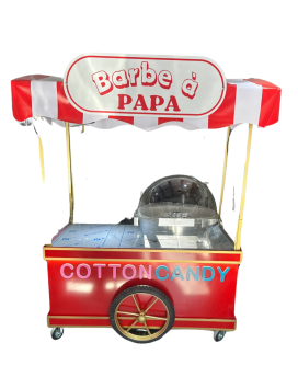 PAPA BARBE Machine + Electric Chariot Color Red, White and Gold