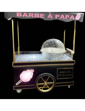 PAPA BARBE Machine + Electric Chariot - Professional PAPA BARBE Machine - Black, pink and gold