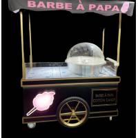 PAPA BARBE Machine + Electric Chariot - Professional PAPA BARBE Machine - Black, pink and gold