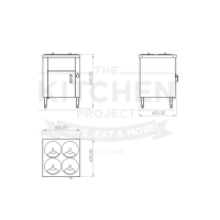 BAIN-MARIE X 4 en muebles - 2KW - PROYECTO DE KITCHEN