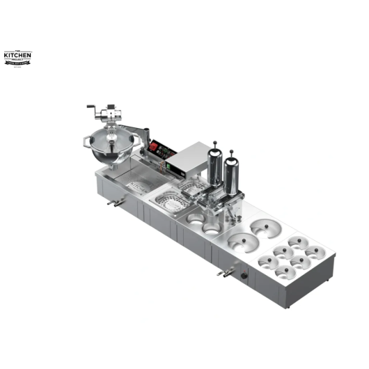 COUNTER SET CRUST MACHINE + DIGITAL FRYER + FILLING MACHINE + DOUBLE BAIN-MARIE + TOPPING - KITCHEN PROJECT