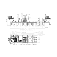 COUNTER SET CRUST MACHINE + DIGITAL FRYER + FILLING MACHINE + DOUBLE BAIN-MARIE + TOPPING - KITCHEN PROJECT