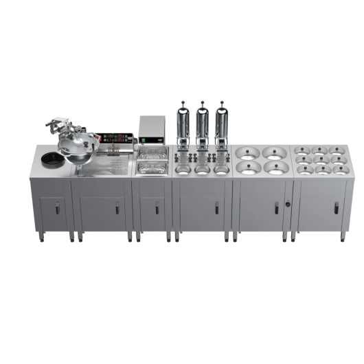 SET MACHINE CROUSTILLONS + NUMERIC FRITES + MACHINE REMPLISHING + DOUBLE BAIN-MARIE + TOPPING + DISPLAY POUBELLE