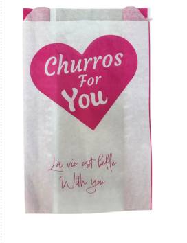 1000 Bolsas Churros tamaño de papel anti grasa 26x16 cm - churros para usted