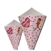 1000 Churro cones of 35cm - pink printed cardboard churros for you