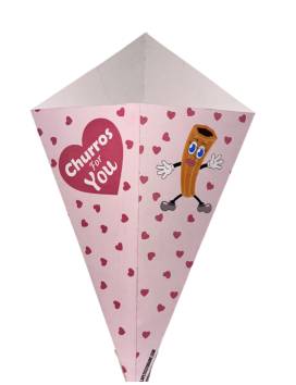 1000 Churro cones of 35cm - pink printed cardboard churros for you