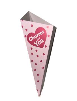 1000 Churro cones of 35cm - pink printed cardboard churros for you