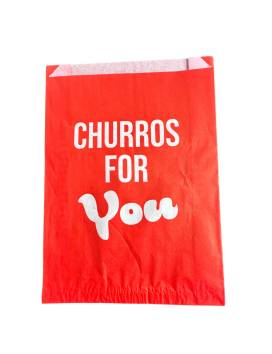 800 Bolsas grandes de Churros Antigrasas - Churros para ti rojo y blanco