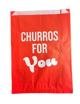 800 Bolsas grandes de Churros Antigrasas - Churros para ti rojo y blanco