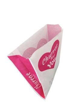 1000 Sachets Churros papier anti gras 29x20 cm - -Rose et blanc churros for you