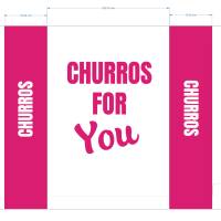 1000 Churros-Beutel aus Antifettpapier 29x20 cm - Rosa und weiße Churros für Sie