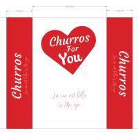 1000 Bags Churros anti-fat paper 29x20 cm - Red and white churros for you