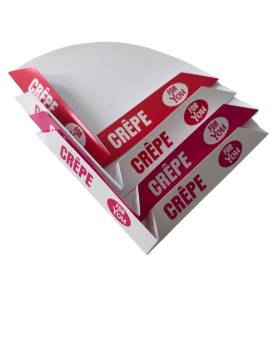 copy of 500 white cardboard crêpes boxes and red text