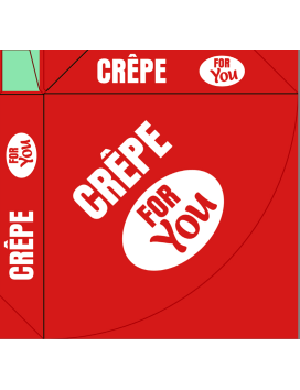 copy of 500 white cardboard crêpes boxes and red text