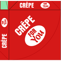 copy of 500 white cardboard crêpes boxes and red text