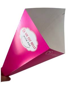 copia di 500 mega coni giganti di 48 cm - rosa in cartone churros stampati per te