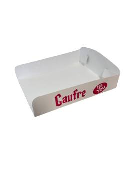 500 boites gaufre en carton blanc et texte rose