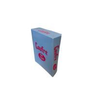 copy of 500 embossed boxes in pink cardboard and white text