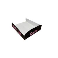 500 boites gaufre en carton noir et texte rose