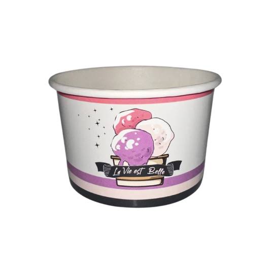 2700 Pot à glaces 110 cc pour 1 boule - beige, rose, noir la vie est belle