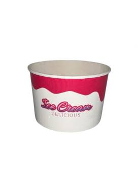 1100 Pot à glaces 360 cc pour 4 boules - beige et rose ice cream delicious