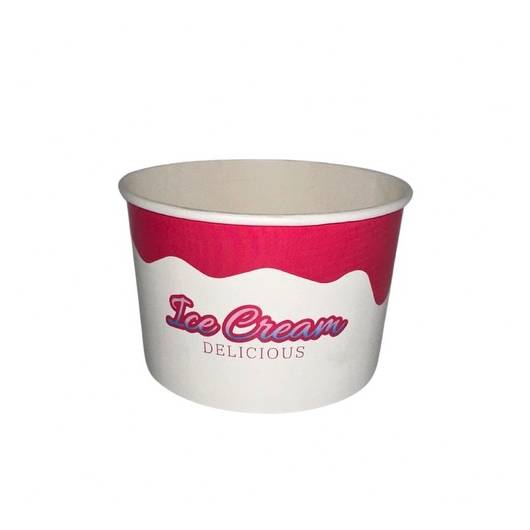 1100 Pot à glaces 360 cc pour 4 boules - beige et rose ice cream delicious