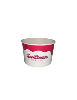 1100 Pot à glaces 360 cc pour 4 boules - beige et rose ice cream delicious