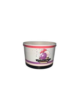 1100 Pot à glaces 360 cc pour 4 boules - Beige, rose, noir design la vie est belle