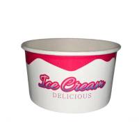 1600 Pot à glaces 180 cc pour 2 boules - Beige et rose design ice cream delicious